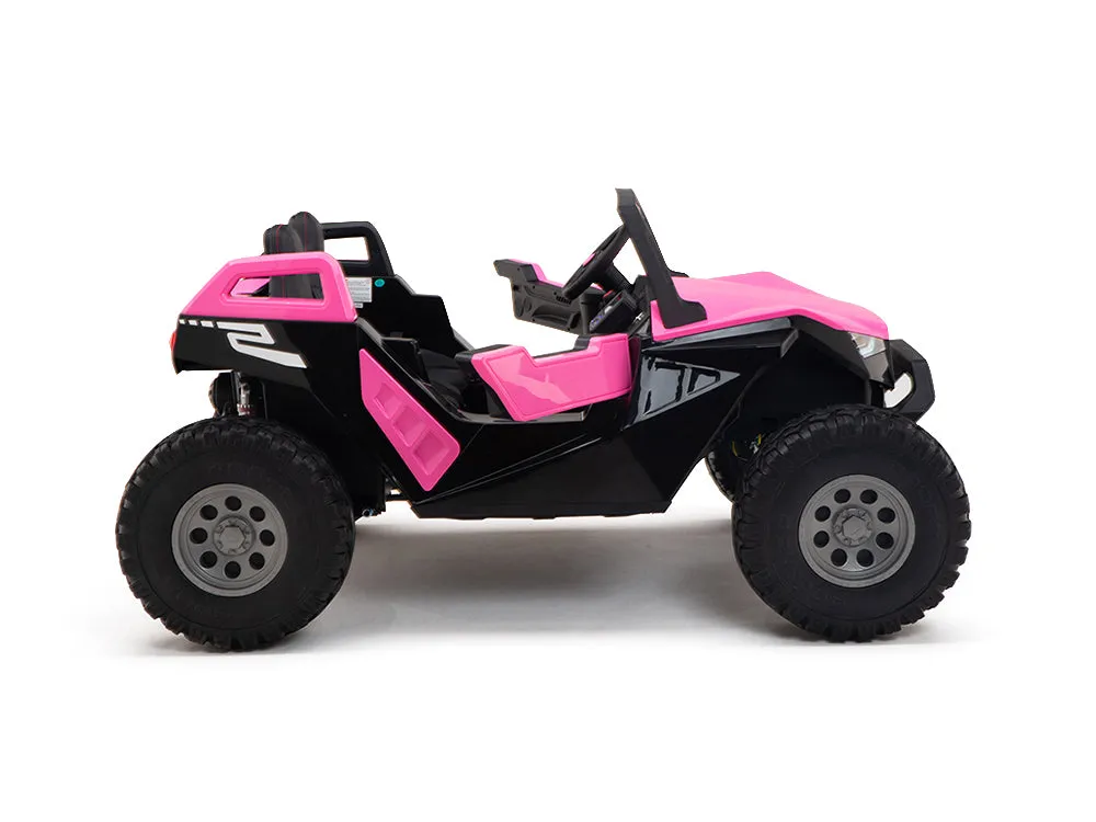 24V Red Tiger All Terrain UTV Ride on Buggy with Remote - Pink