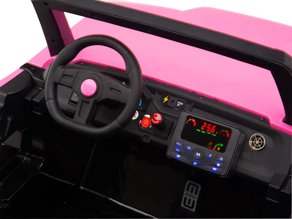 24V Red Tiger All Terrain UTV Ride on Buggy with Remote - Pink