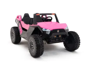 24V Red Tiger All Terrain UTV Ride on Buggy with Remote - Pink