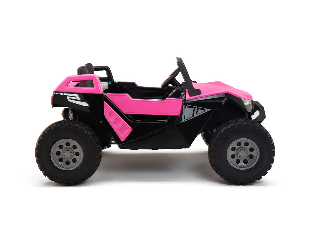 24V Red Tiger All Terrain UTV Ride on Buggy with Remote - Pink