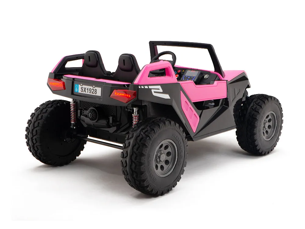 24V Red Tiger All Terrain UTV Ride on Buggy with Remote - Pink