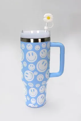 40oz CLOUD FLOWER RAINBOW TUMBLER STRAW COVER CAP | 40TB1919: FLOWER