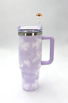 40oz CLOUD FLOWER RAINBOW TUMBLER STRAW COVER CAP | 40TB1919: RAINBOW