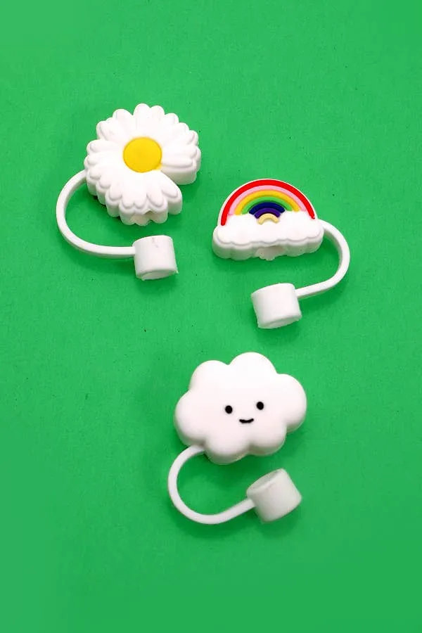 40oz CLOUD FLOWER RAINBOW TUMBLER STRAW COVER CAP | 40TB1919: RAINBOW