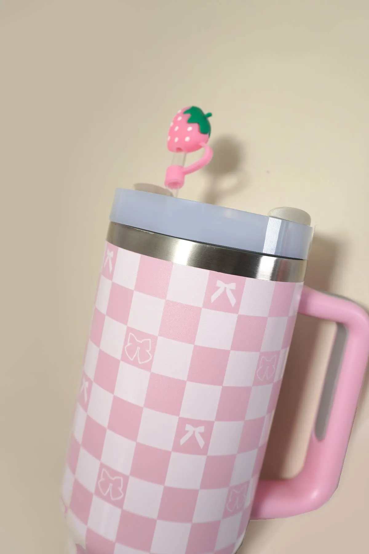 40oz  SILICONE TUMBLER  STYLE STRAW COVER CAP | 40BT1921: FLOWER WHITE