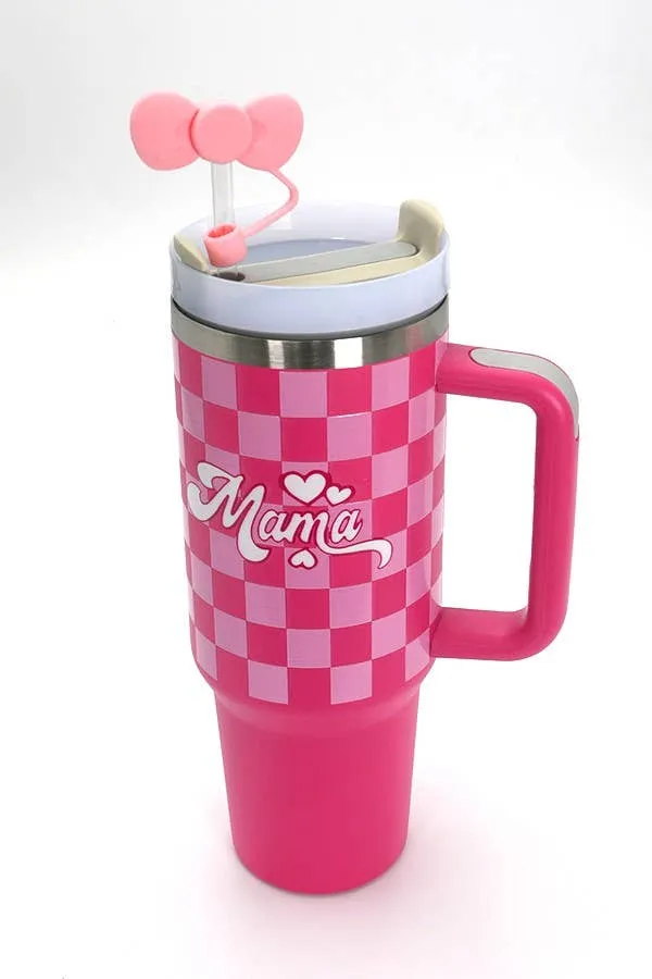 40oz  SILICONE TUMBLER  STYLE STRAW COVER CAP | 40BT1921: FLOWER WHITE