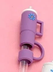 40oz  SILICONE TUMBLER  STYLE STRAW COVER CAP | 40BT1921: FLOWER WHITE