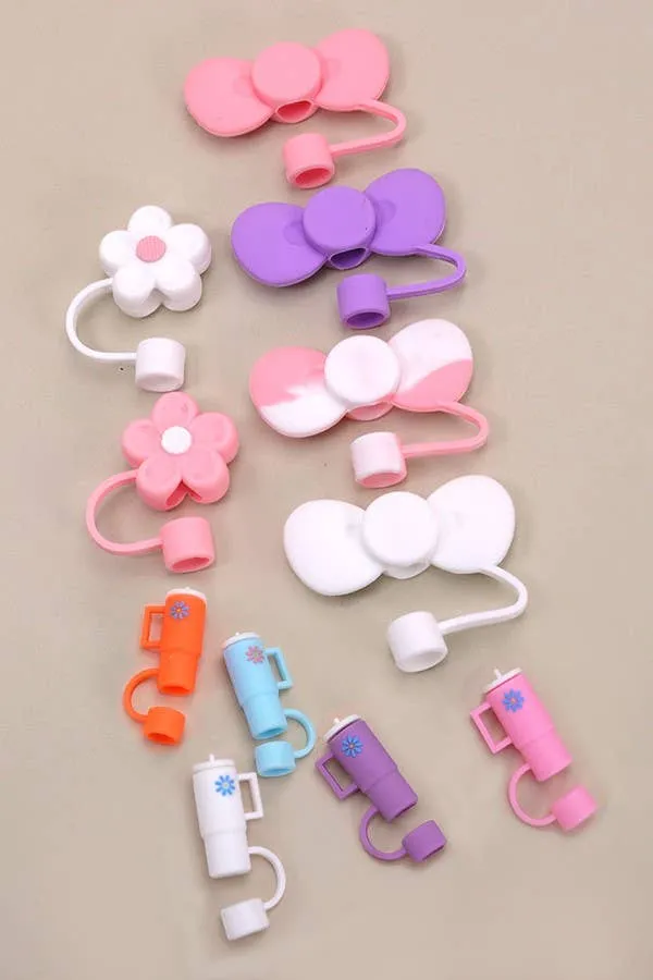 40oz  SILICONE TUMBLER  STYLE STRAW COVER CAP | 40BT1921: FLOWER WHITE