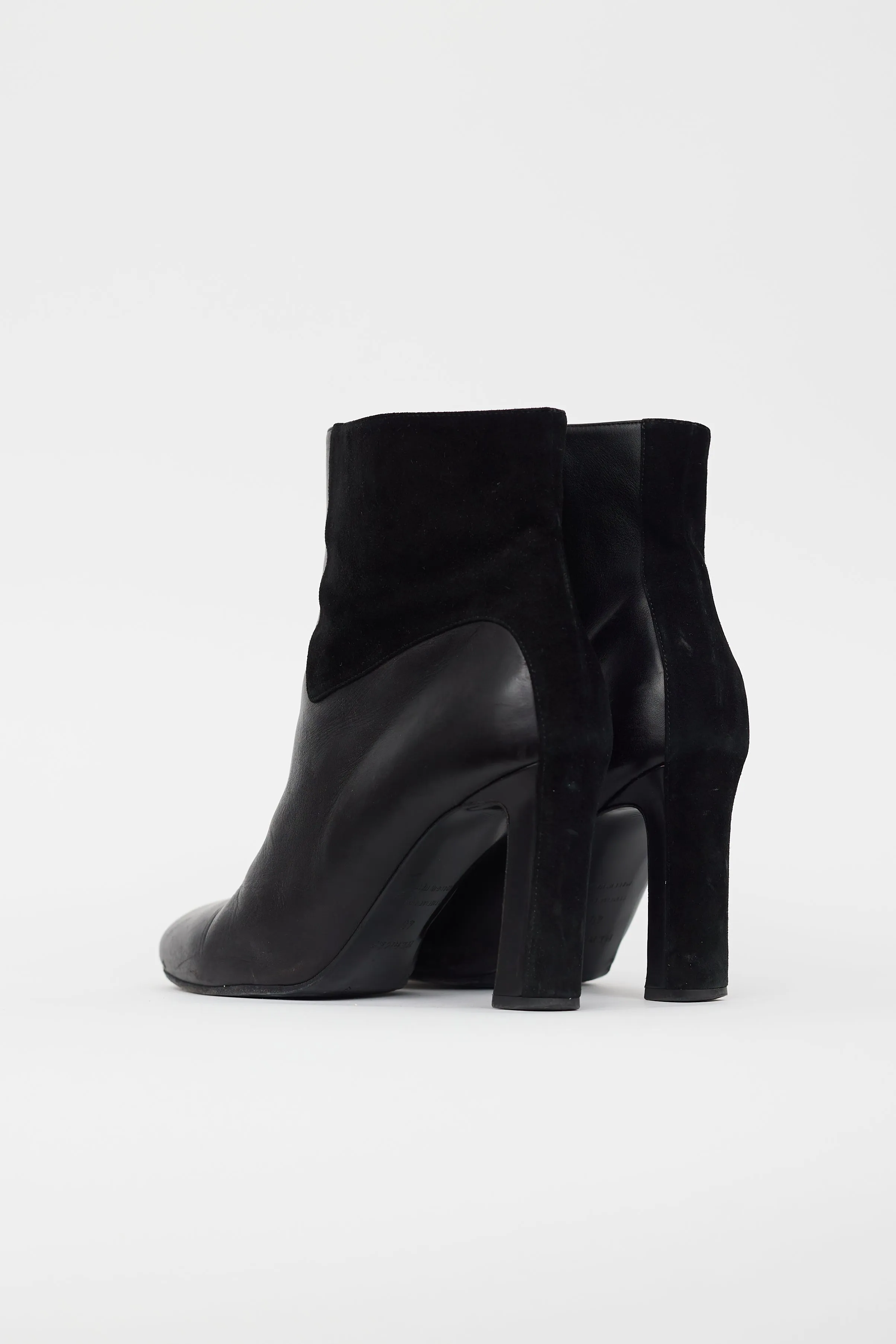 Black Leather & Suede Ankle Boot