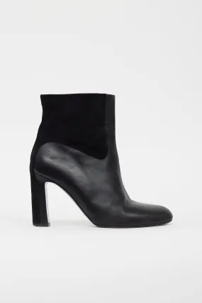 Black Leather & Suede Ankle Boot