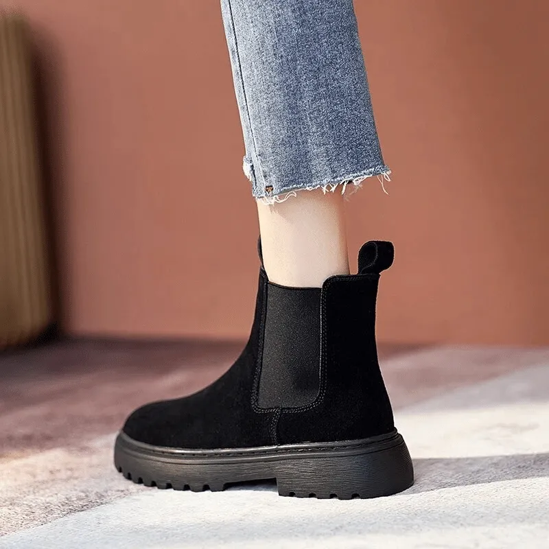 Cuzcare Women Orthopedic Ankle Boots Chunky Sole