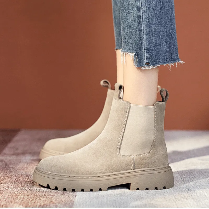 Cuzcare Women Orthopedic Ankle Boots Chunky Sole