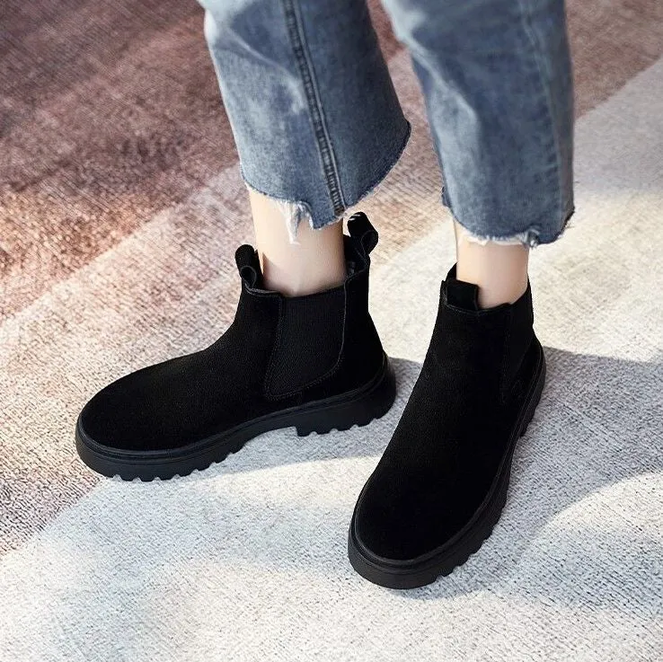 Cuzcare Women Orthopedic Ankle Boots Chunky Sole