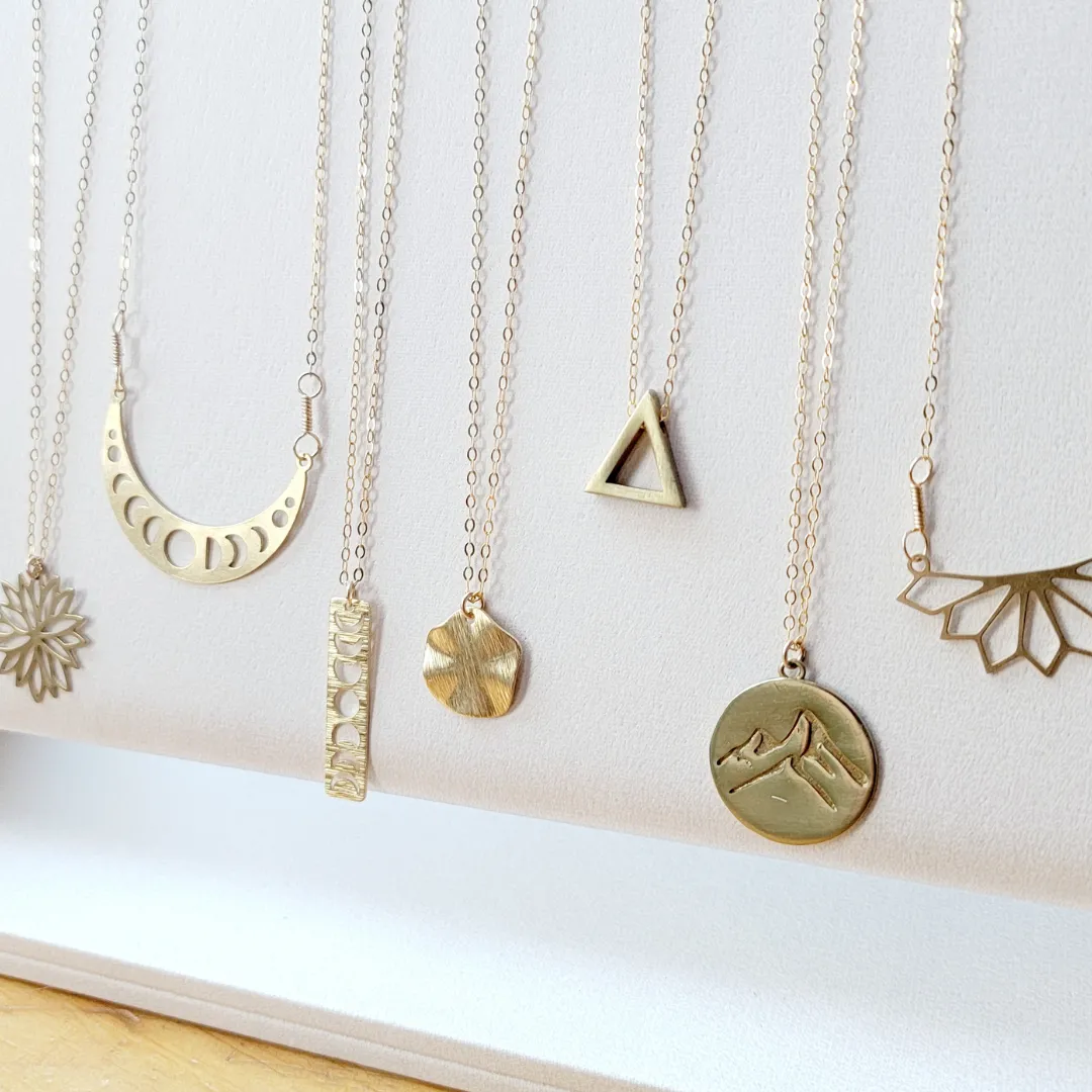 Gold Mountain Pendant Necklace