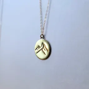 Gold Mountain Pendant Necklace