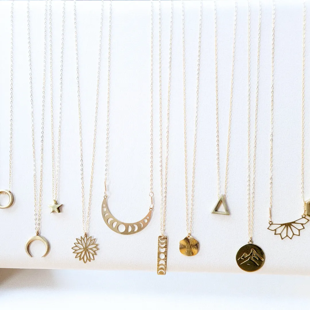 Gold Mountain Pendant Necklace