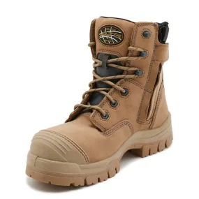 OLIVER 45 SERIES LACE UP ZIP SIDE WORK BOOTS - STONE
