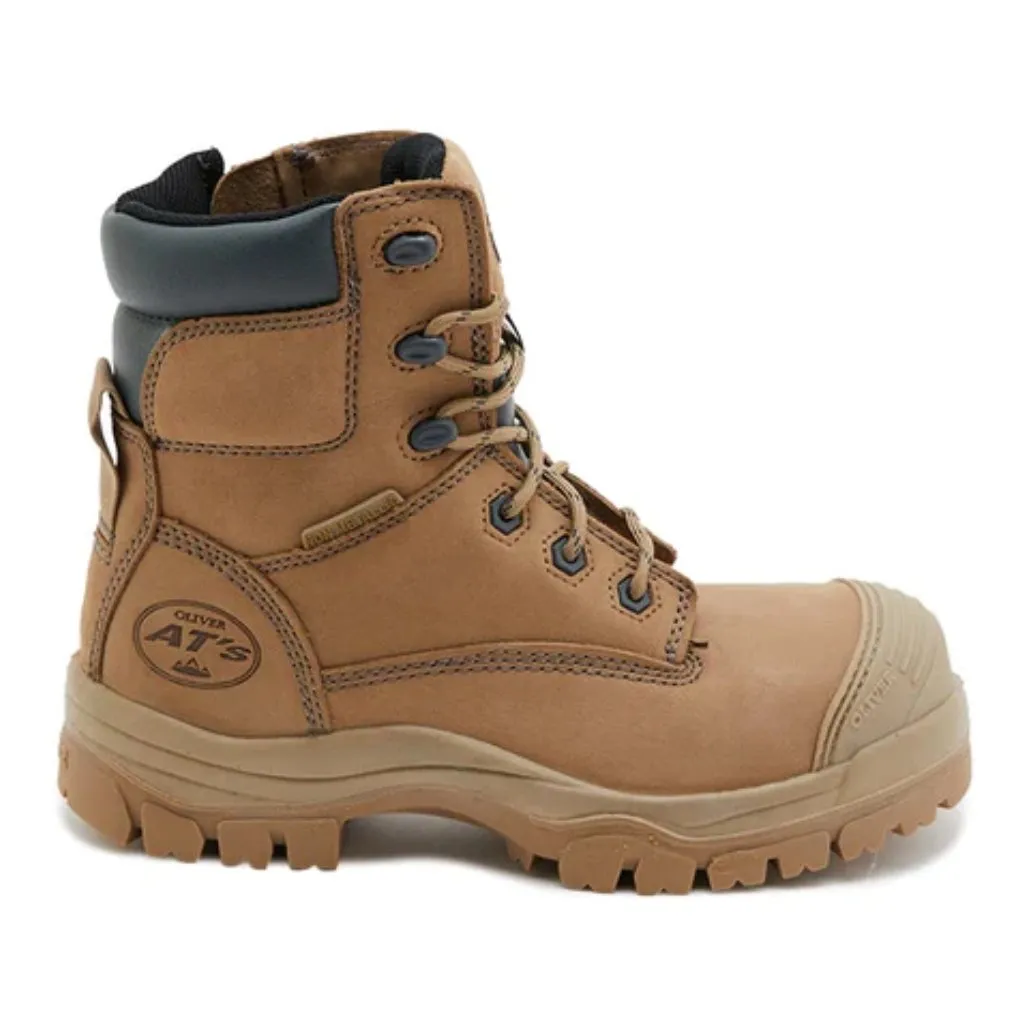 OLIVER 45 SERIES LACE UP ZIP SIDE WORK BOOTS - STONE