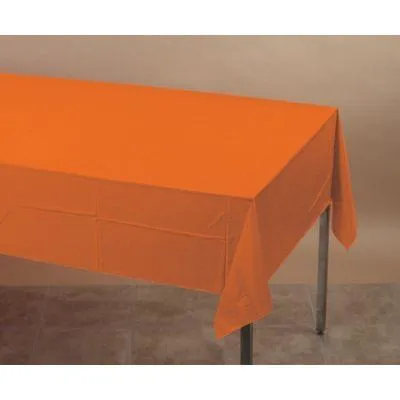 Orange Rectangular Plastic Table Cover