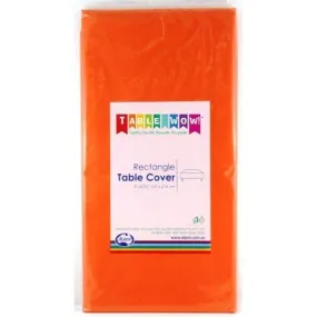 Orange Rectangular Plastic Table Cover