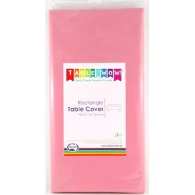 Pink Rectangular Plastic Table Cover