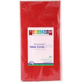 Red Plastic Rectangular Table Cover