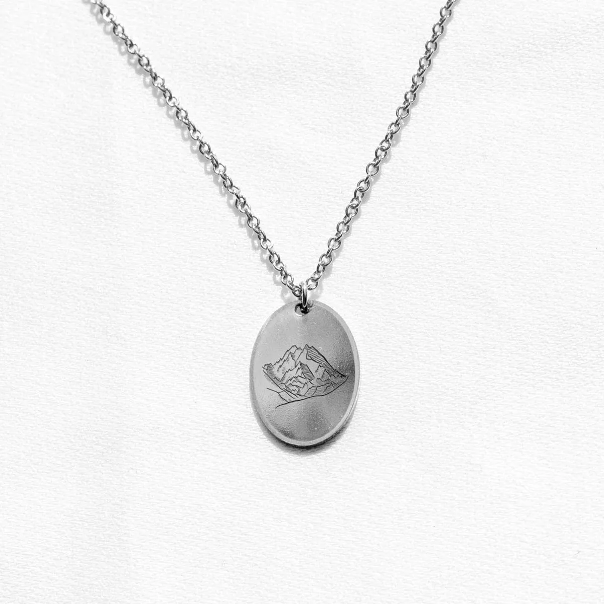Sterling Silver Voyager Charm Necklace - Mountain Peaks