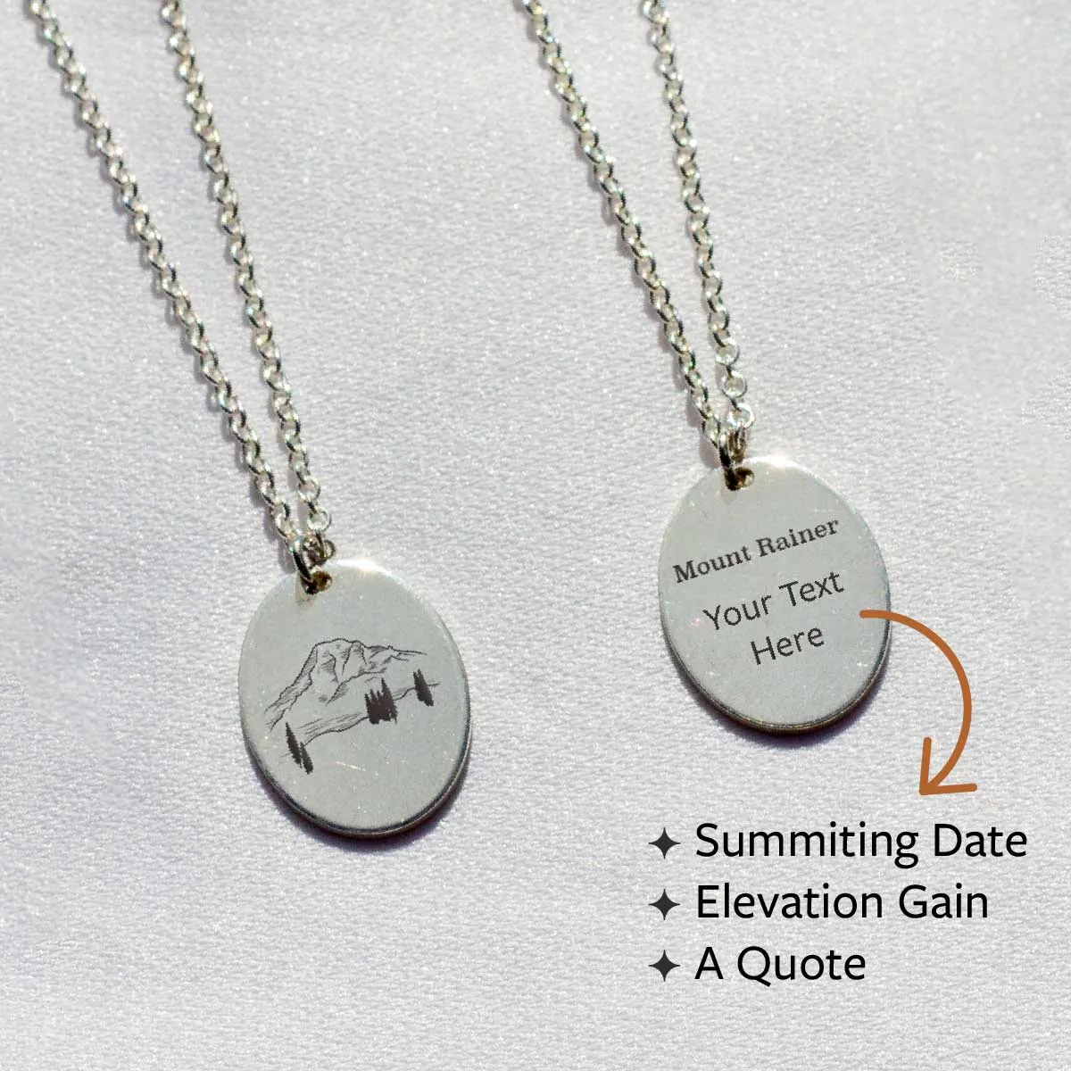 Sterling Silver Voyager Charm Necklace - Mountain Peaks